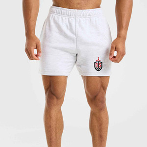 Shorts de jogging personnalisés pour hommes en molleton 100 % coton, coupe oversize, unis, pour fitness et entraînement, avec cordon de serrage, imprimés et brodés, idéaux pour l'été. - Product Image 6