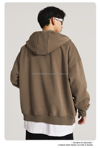 Sudadera con Capucha BEW0215 al por Mayor, Gruesa, 420 g/m², 100 % Algodón, Lisa, Corta, Personalizable, Holgada, con Hombros Caídos, Estilo Urbano, con Cierre para Hombre - Product Image 2