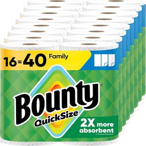 Essuie-tout Bounty format rapide, blanc, 16 rouleaux familiaux = 40 rouleaux standard - Product Image 1