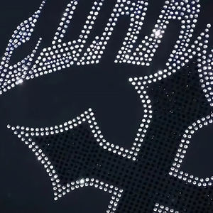 Conception personnalisée Y2K Strass À La Mode Full Zip Hoodie Coton Mélangé Street Wear Full Face Strass Hoodies - Product Image 5