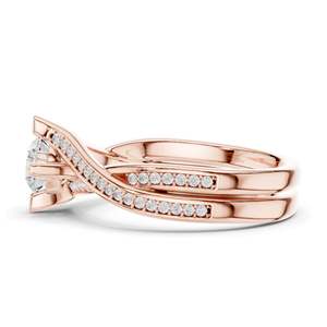 Bague pour femme avec diamant de laboratoire rond brillant de 0,936 CT, accent pavé, clarté VVS-VS EF, or 18 carats, 14 carats, 10 carats et argent 925 - Product Image 6