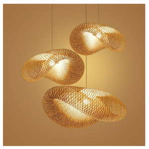 Customizable Artistic Handwoven <b>Bamboo</b> Pendant <b>Light</b> Modern Traditional Minimalist Eco-Friendly Direct Vietnam Manufacturer OEM - Product Image 2
