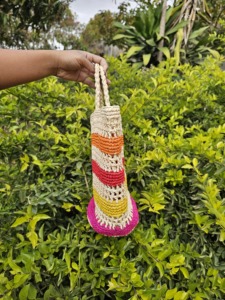 Women Crochet Raffia Clutch Handmade Multi Color Open <b>Handbag</b> Casual Summer Large Capacity <b>Soft</b> Cloth Daily Life - Product Image 2
