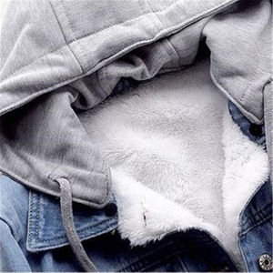 Veste en jean à capuche pour femme avec doublure en polaire sherpa, manteau en jean chaud d'hiver, vêtement d'extérieur thermique épais pour femmes, décontracté et ajusté - Product Image 4