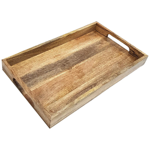 Juego de 3 Bandejas de Madera Ecológicas de Mango con Asas: Bandejas Versátiles para Desayuno, Café, Bebidas y Más - Product Image 5