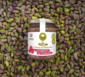 Crema Spalmabile Artigianale al Pistacchio Francese Les Pistaches Toquees al Lampone, Crema Gourmet Dolce 185g in Barattolo di Vetro - Product Image 4