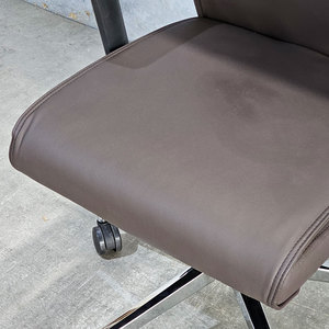 Ergonomic Brown Faux Leather <b>Cushion</b> Office Chair Swivel Base Adjustable Height Contemporary Design for Home Workshop-MF6635N - Product Image 6