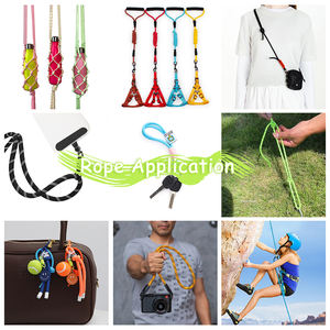 Tali Kekang Anjing dari Katun Lembut 8mm 10mm 12mm dengan Penutup Stopper Nilon, Tali Kekang Bebas Genggam untuk Anjing - Product Image 4