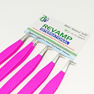 90 Degree <b>Boot</b> Tweezers For Mega-Volume Fans And Classic Lashes Stainless Steel Pink Color Lash Tweezers With <b>Box</b> Packaging - Product Image 5