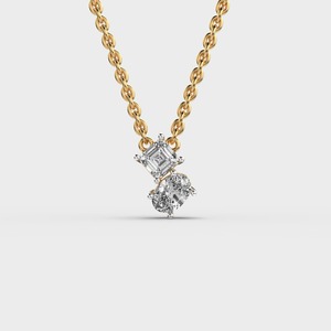 จี้เพชรทรง Asscher และ Oval รูปทรง Toi Et Moi ที่ได้รับการรับรองจาก IGI ผลิตจากเพชรที่เพาะเลี้ยงในห้องปฏิบัติการ ตัวเรือนทอง 9K สีเหลือง/ขาว/โรสโกลด์ จี้สองเม็ด - Product Image 6