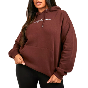 Top Trending Women extra pullover Hoodies Custom Logo Print Manga larga Street wear Mujeres Hoodies para la venta - Product Image 1