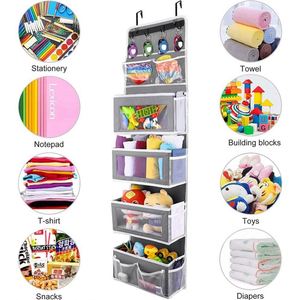 Organisateur de rangement mural pliable à suspendre pour armoire avec 6 crochets et porte à fenêtre transparente – Grande Vente - Product Image 5