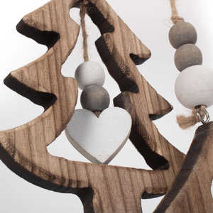 Juego de 2 adornos de mimbre tejidos para colgar en los árboles de Navidad - Product Image 1