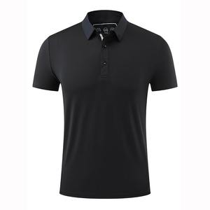 Hombres XL Golf de alta calidad para camisetas de polo Logotipo impreso personalizado Botón Bordado Decoración Poliéster sólido Spandex al por mayor - Product Image 4