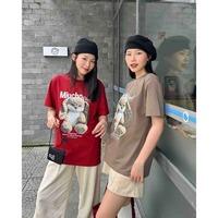 T-shirt en coton imprimé pour couple, de haute qualité et durable, avec col et coupe ample, idéal pour les services de confection de vêtements, toutes saisons, unisexe