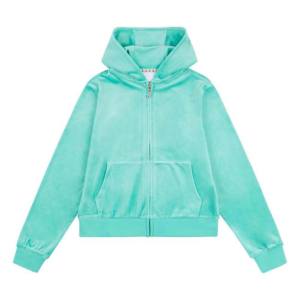 Wholesale Price Women's <b>Velour</b> Track Suit Hooded Cotton Logo Zipper Jacket Jogger Pants Set Streetwear for Winter Girl's Style - Product Image 1