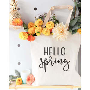 กระเป๋าผ้าแคนวาสลายสีพื้นแบบเปิดปิดได้ รุ่น Hello Spring - Product Image 3
