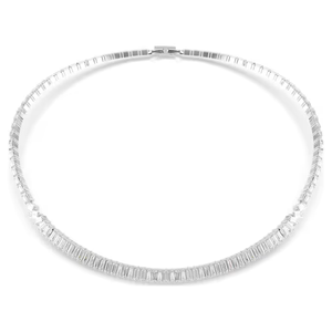Élégant collier blanc baguette pour femmes finition argent bijoux cultivés en laboratoire fermeture réglable B2B cadeau en vrac fournisseur approvisionnement - Product Image 1