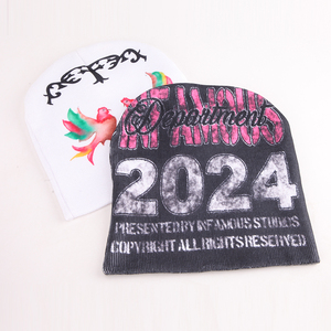 Venta al por mayor de sombreros de invierno personalizados 100% acrílico diseñador Y2K Jacquard satén forrado Beanie sombreros para unisex y su propio diseño - Product Image 3