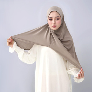 Bonnet en chanvre orné de cristaux pour femmes, Turban Bandana Malais, sous-bonnet pour double menton, Hijab instantané pour femmes musulmanes, sous-bonnet islamique de couleur unie - Product Image 2