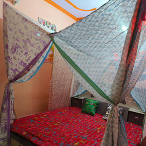 White Bohemian Vintage Sari Bed <b>Canopy</b> Curtains King Size Outdoor Camping Mosquito Net <b>Tent</b> Home Decor From India - Product Image 1