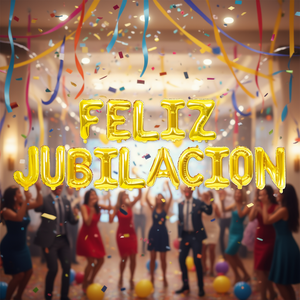 Ballons Feliz Jubilacion, 12 pièces, décorations de fête avec lettres dorées - Product Image 3