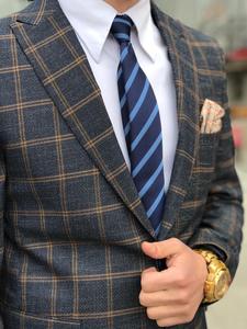 Nuevo Traje de Hombre de Tres Piezas, Casual, Corte Entallado, Traje Pequeño, Abrigo y Pantalones de Color Sólido, Traje de Novio, Corte Entallado para Uso Diario - Product Image 3