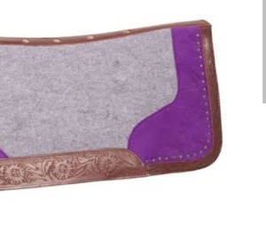 Tapis de selle Western Vardhman de qualité supérieure avec feutre de laine néo-zélandais et design de patch en cuir, vente chaude - Product Image 1