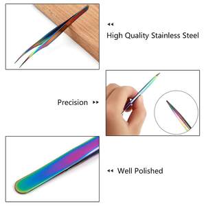 Pince à épiler anti-dérapante en acier inoxydable pour le maquillage des cils à pointe en fibre - Product Image 4