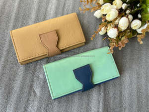 กระเป๋าคลัทช์หนังแท้สำหรับผู้หญิงหนังแท้แท้แท้แบบพับเก็บได้หลากสีกระเป๋าใส่บัตร ATM - Product Image 3