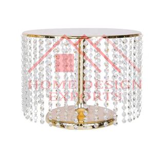 Soporte de pastel de oro con cadenas de cristal acrílico, decoración de fiesta de boda, colgante de cristal decorativo para pastel de cumpleaños - Product Image 4