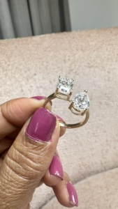 แหวนเพชรสำหรับผู้ใหญ่2.42กะรัตทอง14K 18K สว่างและลูกแพร์สำหรับนักออกแบบคลาสสิกที่ดีที่สุด - Product Image 5