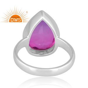 Anillo Apilable de Plata de Ley con Gemas de Cuarzo Doble de Amatista Bio, Última Moda, Fabricante de Joyería Personalizada - Product Image 4