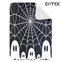 Couverture Sherpa personnalisée imprimée par sublimation pour Halloween, idéale pour les décorations de fêtes, les magasins de détail et les textiles de maison, parfaite pour les cadeaux.