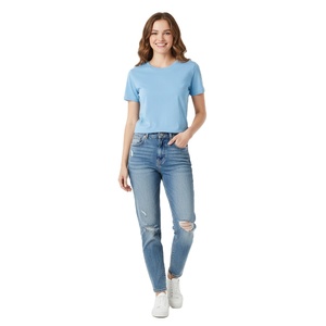 T-shirt pour femmes, décontracté, tendance, en coton, manches courtes, doux, confortable, élégant, tendance, vente en gros, personnalisable, de haute qualité - Product Image 1
