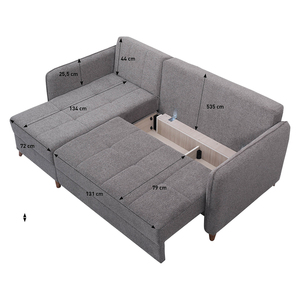 เตียงนอนโซฟานอน, เตียงโซฟาแปลงสภาพ, โซฟาแบบดึงออกได้, โซฟาแบบดึงออกพร้อมหมอน, เฟอร์นิเจอร์ที่ทันสมัย - Product Image 3