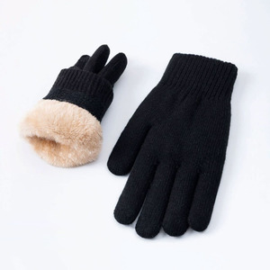 OEM logotipo personalizado bordado Diseño impreso cálido otoño e invierno de los hombres más <span class=keywords><strong>terciopelo</strong></span> grande grueso estudiante deportes al aire libre guantes - Product Image 2