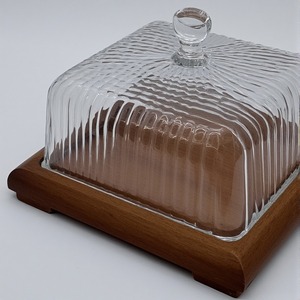 Vintage <b>Cake</b> <b>Dome</b> With Transparent <b>Glass</b> Top And Rustic Wooden Base Artisan Handcrafted Designed For Decorative Kitchens - Product Image 2