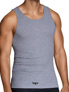 เสื้อกล้ามผ้าฝ้าย100% ผู้ชายเสื้อผ้าแฟชั่นนำเข้าพร้อมแท็กปิดแบบดึงและซักด้วยเครื่องได้ - Product Image 2