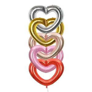 Palloncini a forma di cuore di palloncini a forma di cuore in alluminio Mylar di grande dimensione per decorazioni per feste di nozze di san valentino
