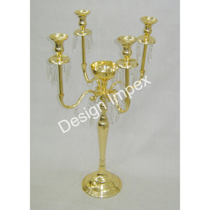 Gold Coated Wedding Candle Holder Hot Selling <b>Table</b> Decorative Lighting Elegant Crystal Candle Holder and Candelabra Hot Sale - Product Image 3