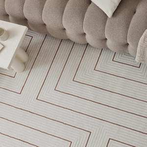 Tapis de salon géométrique fait main Netline Home Carmel Cream-Terra, 4 m de large - Product Image 6