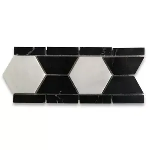 Carrera Mármol Blanco 3 \ "Hexágono Mosaico Borde Listello Azulejo Pulido-Carrera C33B1XP - Product Image 1