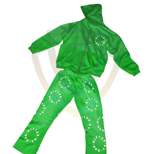 Ensemble de survêtement pour homme de haute qualité, 100% coton, lourd, uni, délavé à l'acide, confortable, respirant, à capuche, pour l'été - Product Image 1
