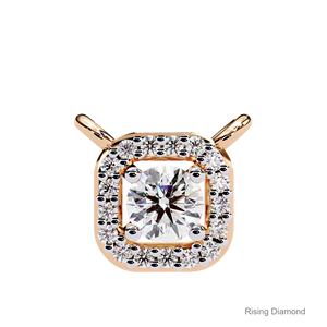 0.36 CTW ชุดจี้เพชรที่ถูกตัดในห้องปฏิบัติการเครื่องประดับ CVD จี้เพชรสีโรสโกลด์ของขวัญครบรอบสำหรับเธอจี้เพชรมีเสน่ห์ - Product Image 6
