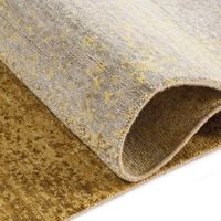 Moderner Hochwertiger Handgeknüpfter Woll-/Seidenteppich in Goldfarbe mit Abstraktem Obrey-Muster, Rutschfest für Jeden Raum, Teppiche & Sets