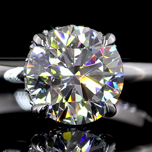 Anillo de Compromiso con Halo Oculto, Forma Redonda, Oro Blanco de 14K, 1.61 Quilates, Diseño Artesanal de Lujo para Novia - Product Image 2