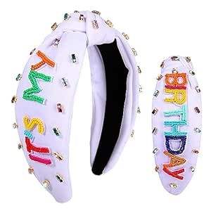 Bande de cheveux de broderie perlée à la main pour les femmes luxe élégant nouveau design de fleur strass élégant pour l'anniversaire de noël - Product Image 5