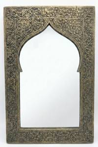 <b>Moroccan</b> Brass <b>Mirror</b> Handmade Decorative Wall Hanging Vintage Boho Living Decor Ornate Gold Frame - Product Image 4