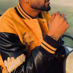 Chaqueta Letterman de Hombre con Cuello Alto y Bordado Chenille de Primera Calidad, Transpirable y Personalizable para Invierno, Venta al Por Mayor - Product Image 2